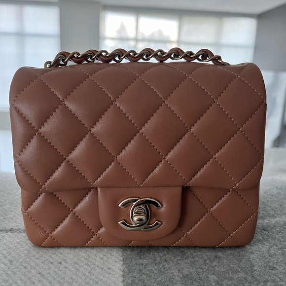 SOLD!!! CHANEL CARAMEL MINI SQUARE CLASSIC FLAP. - Picture 7 of 10
